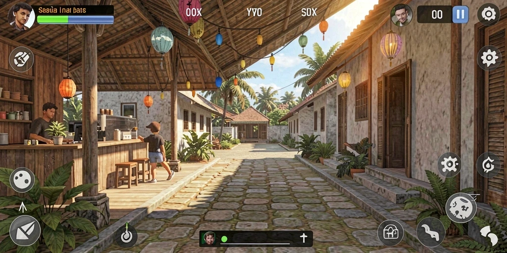 Lingkungan yang kaya dan detail menawan.