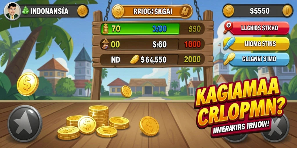 Tampilan menu dengan berbagai pilihan mode permainan.